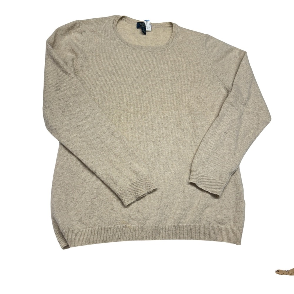 Charter Club Luxury 100% Cashmere Crewneck Sweater XL Beige Tan Heathered
